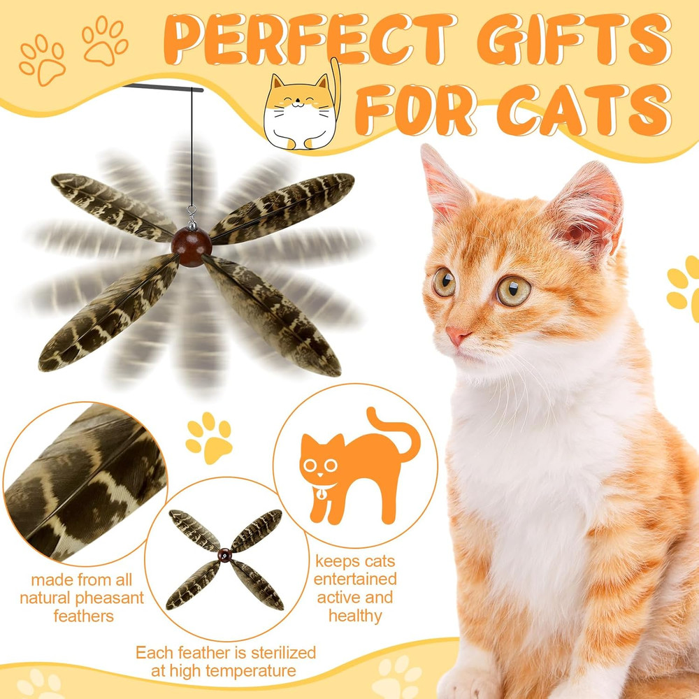 8 Pcs Cat Feather Propeller Refills Propeller Interactive Cat Toy Refills Kitten