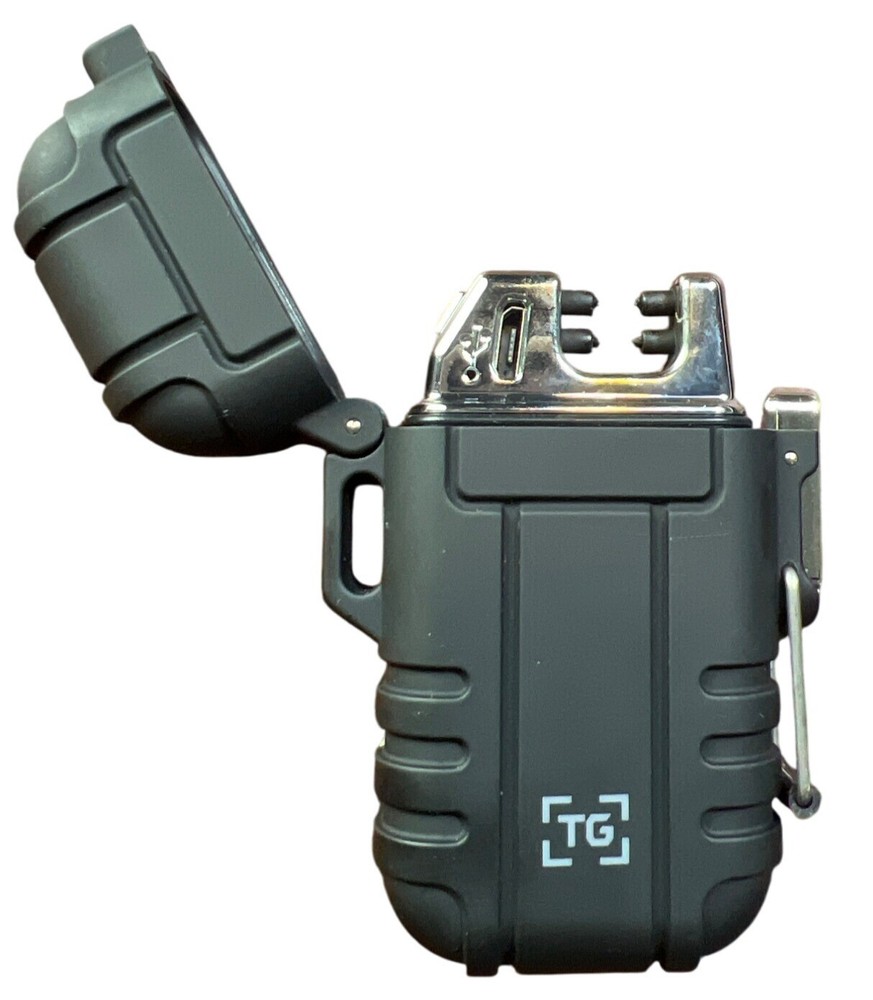 Windproof USB Rechargeable Dual Arc Plasma Lighter With Case