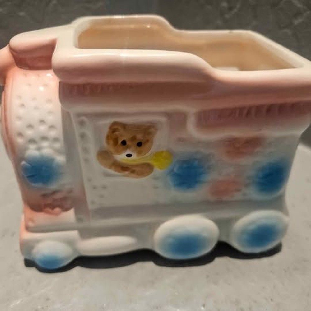 Ceramic Baby Train Planter Pot 5" x 3"