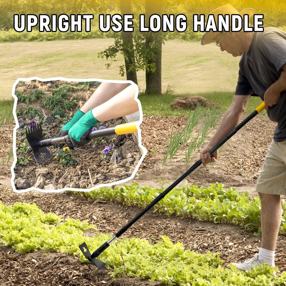 Weed Puller Tool with Long Handle 68", 2-in-1 Manual Weeds Remover, Heavy Dut...