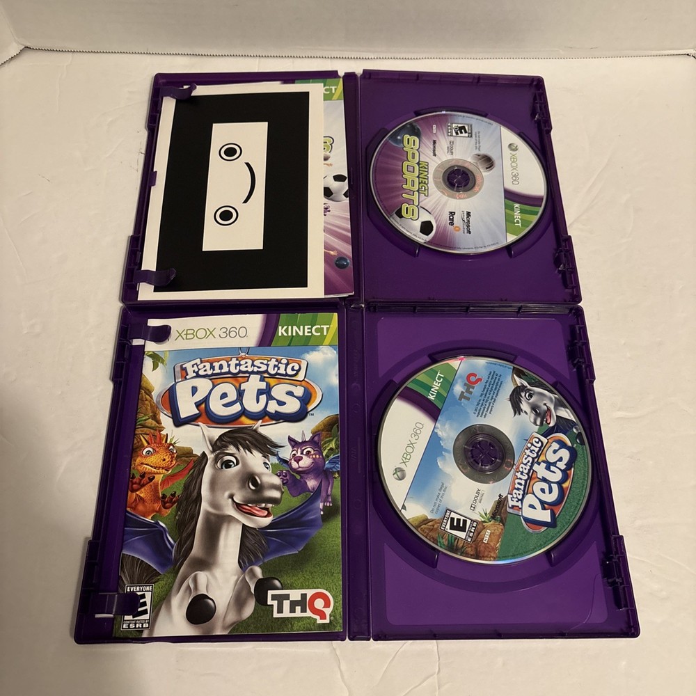 Microsoft Xbox 360 Kinect Sensor Bar 1414 Bundle + 8 Games *TESTED WORKING*