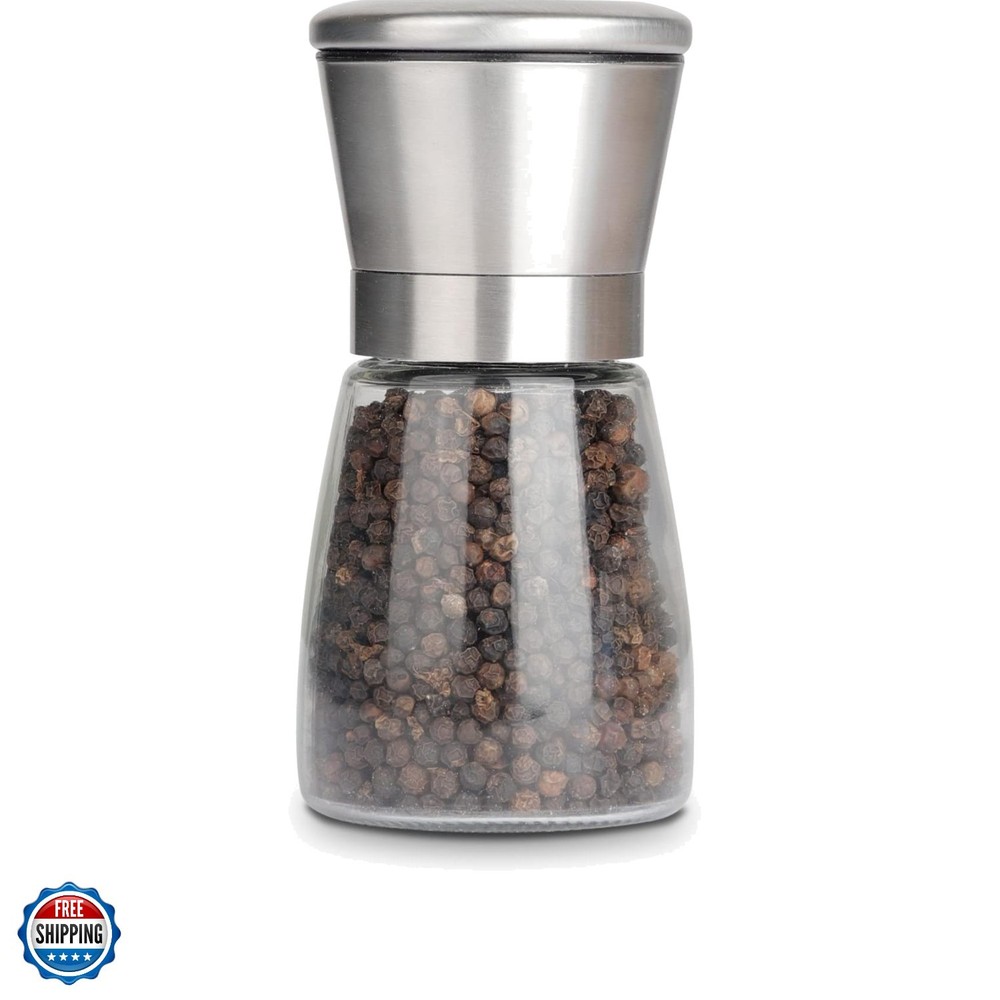 Pepper Grinder Pepper Mill, Salt Grinder Refillable,Single Package Adjustable...