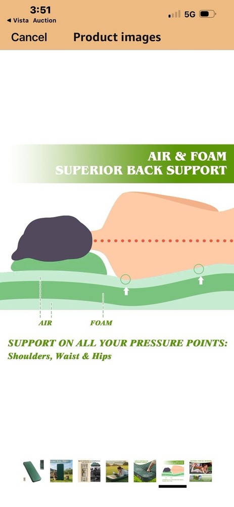 4" Extra-Thick Self Inflating Sleeping Pad for Camping with Electric Pump, Ul...