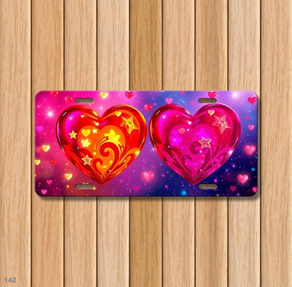 Premium Hearts License Plate Customizable Front Plate Gift Idea