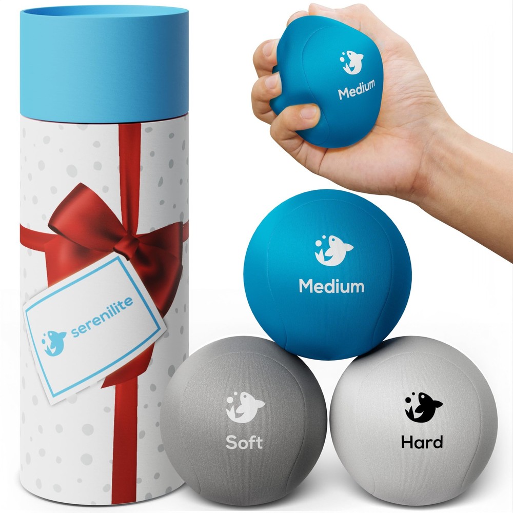 Tri-Density Balls for Adults, Squeeze for Hand Therapy, Bundle, Hand Exercise...