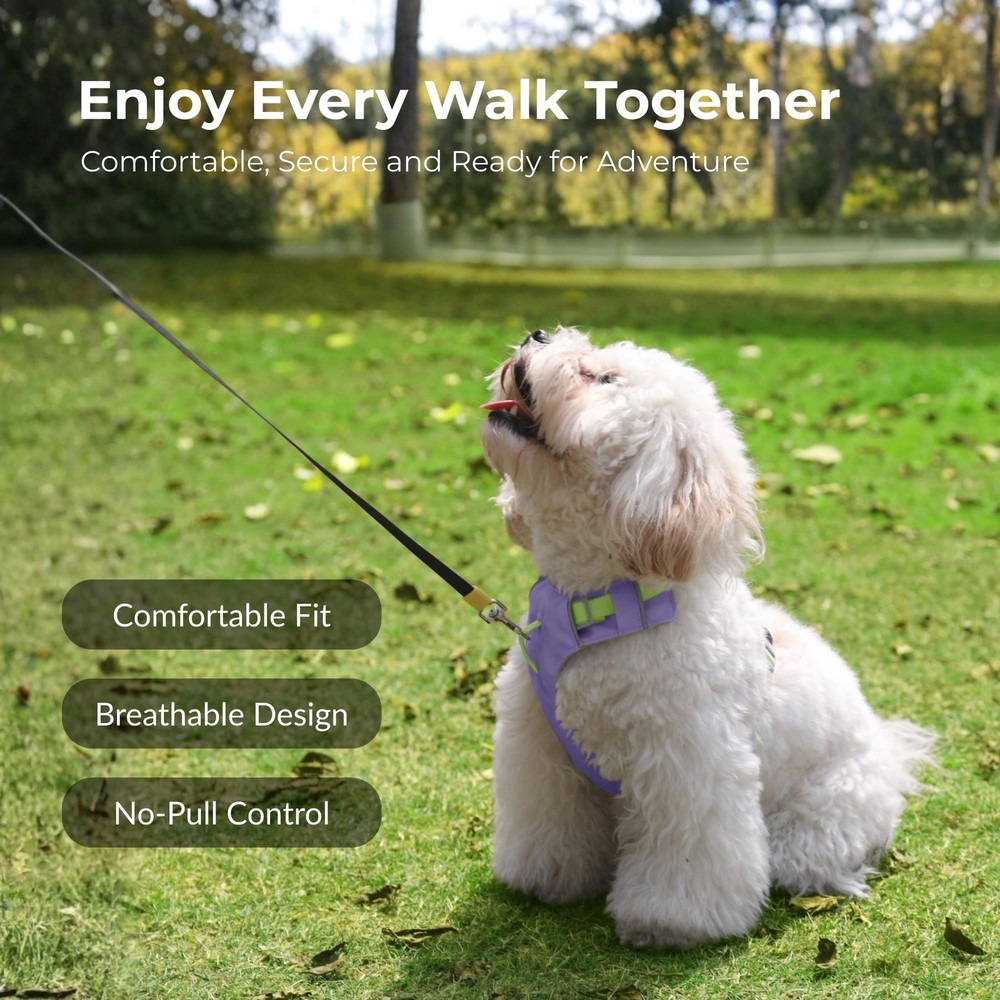 No Pull Dog Harness with Front Clip, Tracker Pocket, Adjustable Breathable Do...