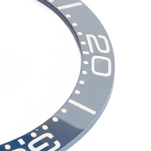 38mm Ceramic Watch Bezel Insert Replacement - White Character Blue Back, Watchma