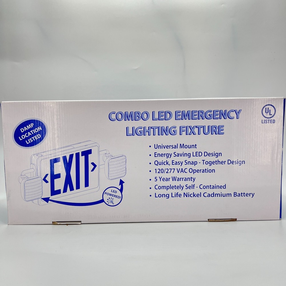 CBMC LED Exit & Emergency Thermoplastic Combo w/ Remote Capacity