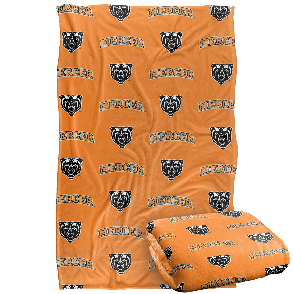 Mercer University Logo Pattern Silky Touch Super Soft Throw Blanket
