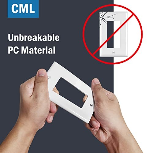 CML Wall Plates Pack Electrical Outlet Receptacle Covers, Mid-Size Decorator 40