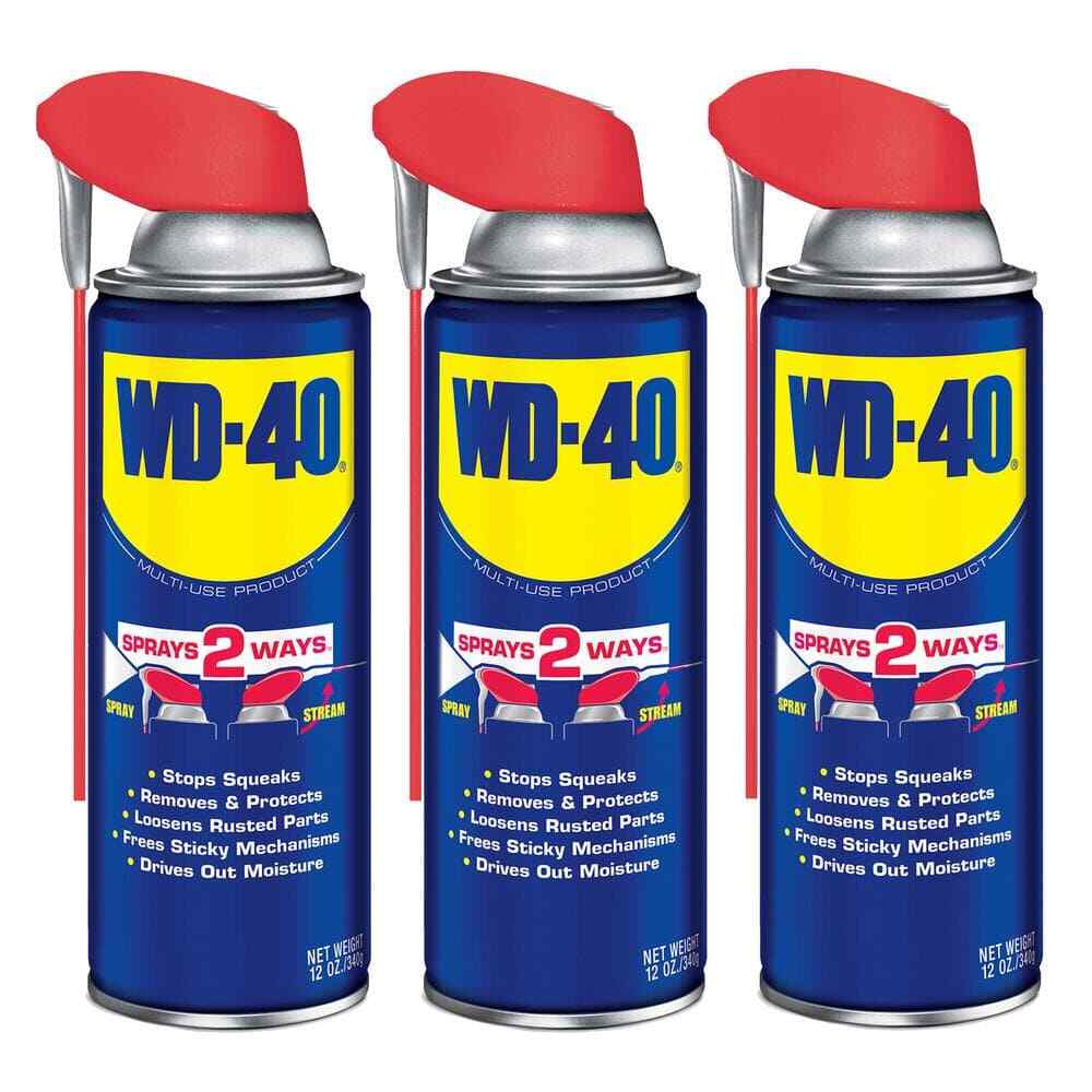 Multi Purpose Original WD-40 Formula 12oz Lubricant Spray 3-PACK w/. Smart Straw