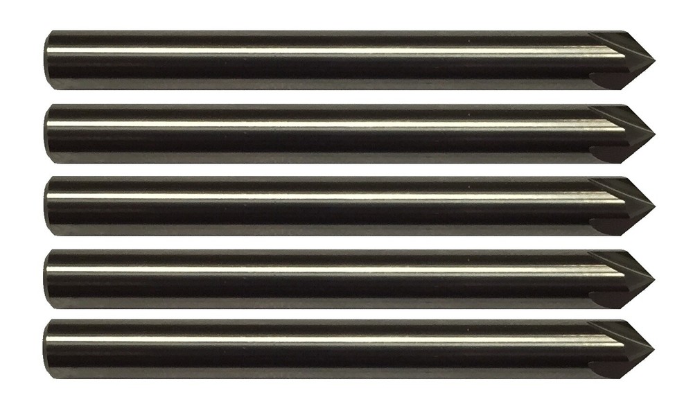 5 Pack 1/8" Solid Carbide Chamfer Mills – 4 Flute 90 Degree USA Made CNC Tooling
