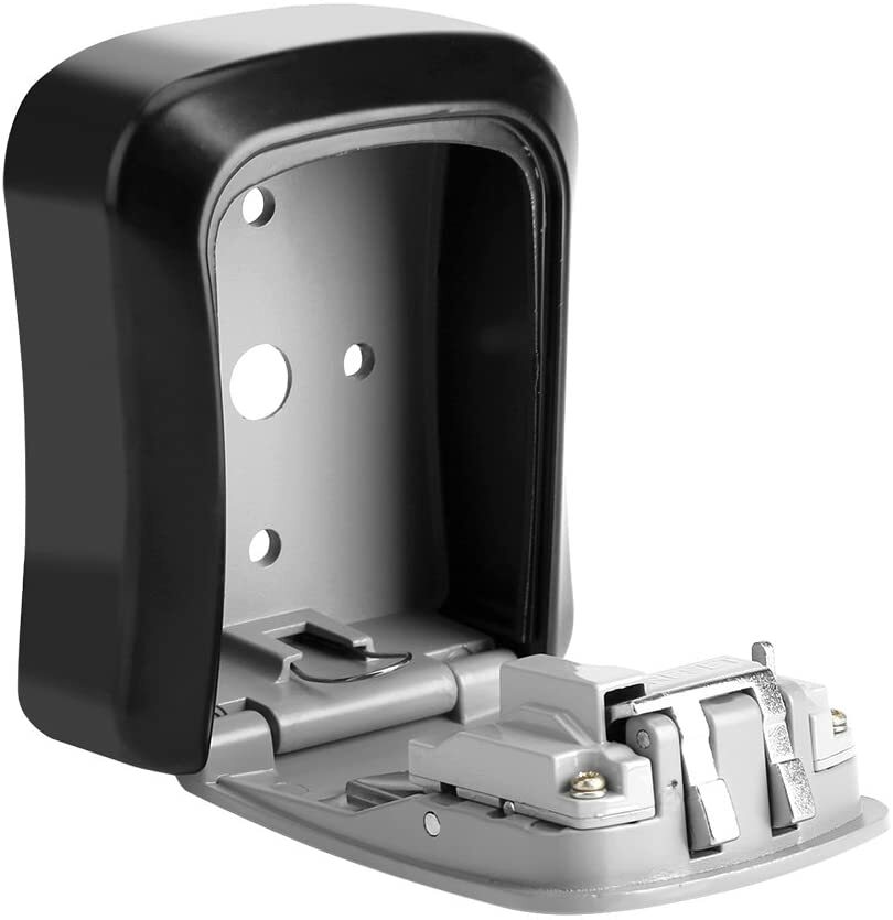 4 Digit Combination Lock Box Wall Mount Security Safe Large 5 Key Waterproof