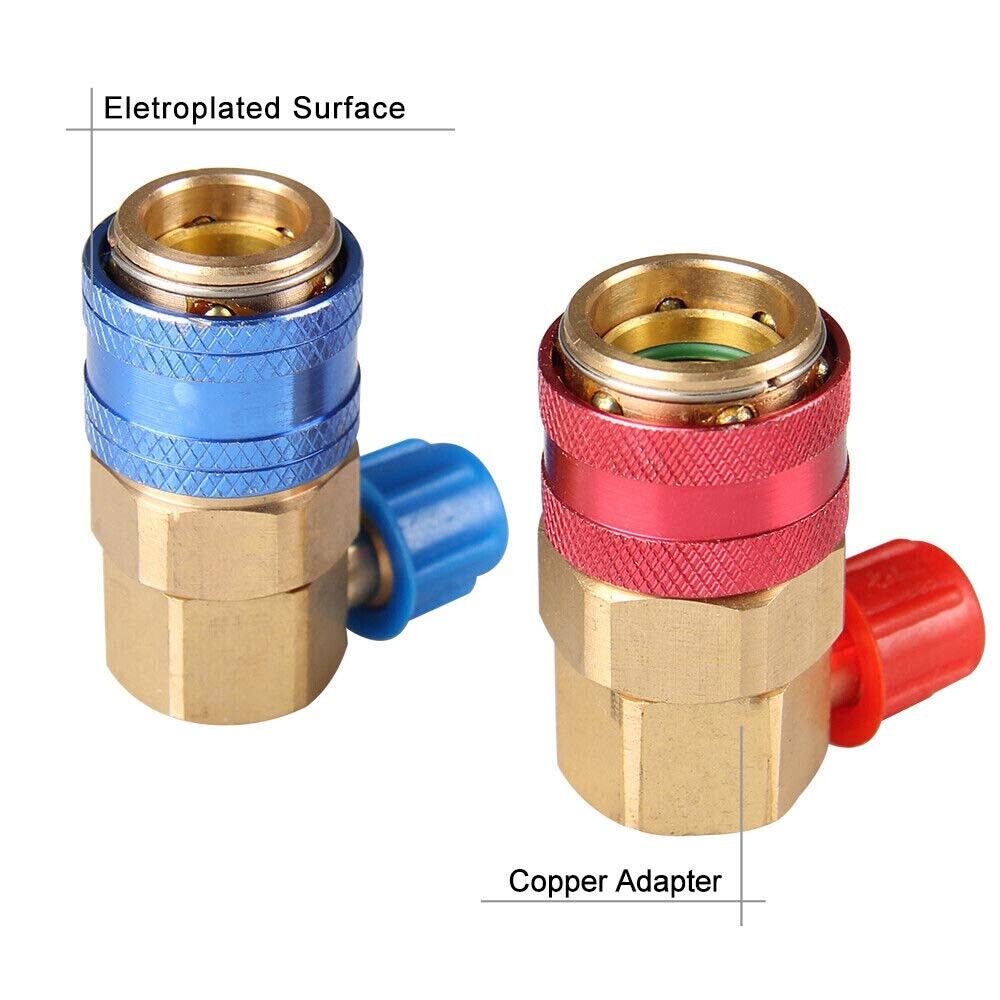 HVAC AC Manifold Gauge Hose Conversion Kit Quick Adapter for Automobile Adapter