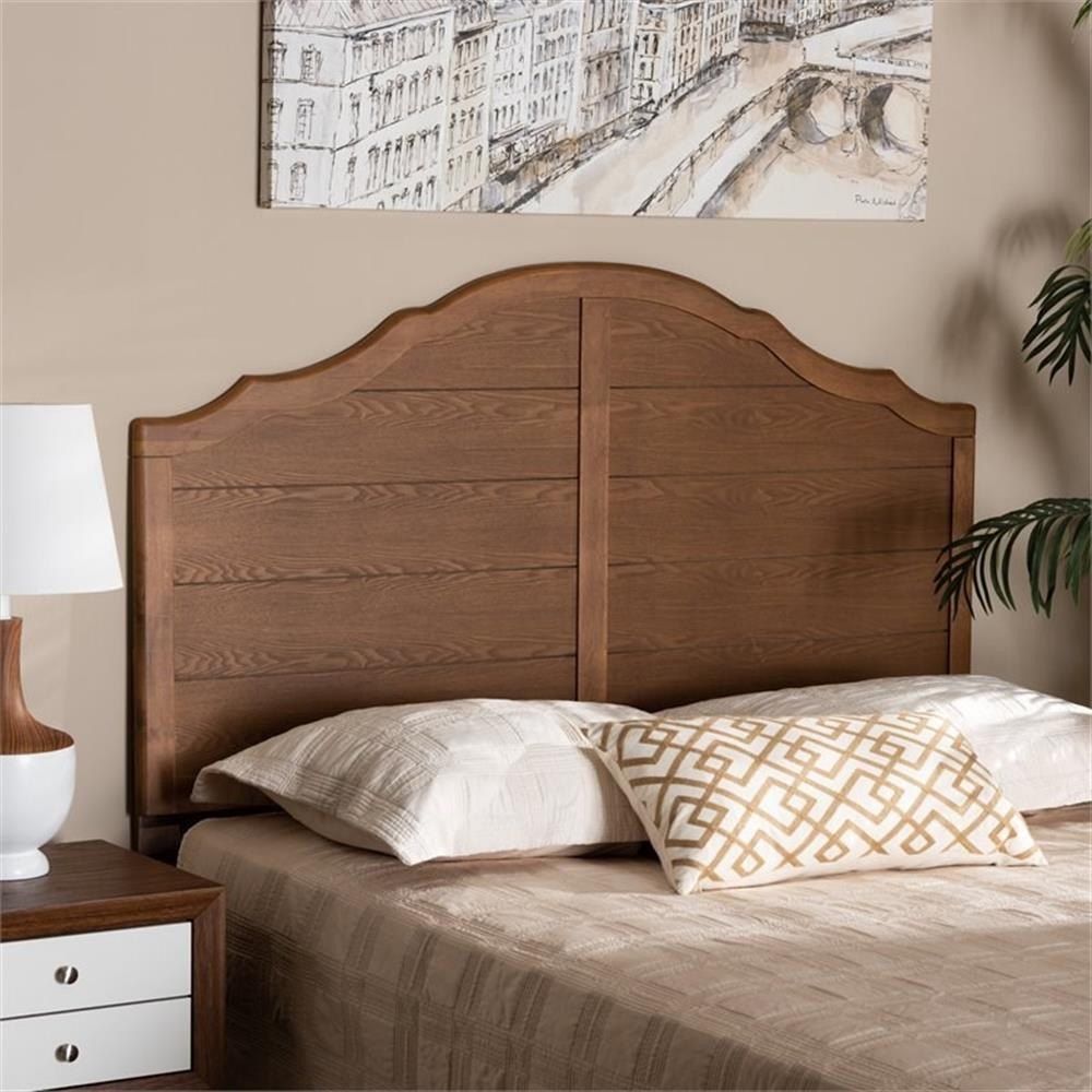 Baxton Studio Clive Vintage Walnut Finished Wood Queen Size Headboard