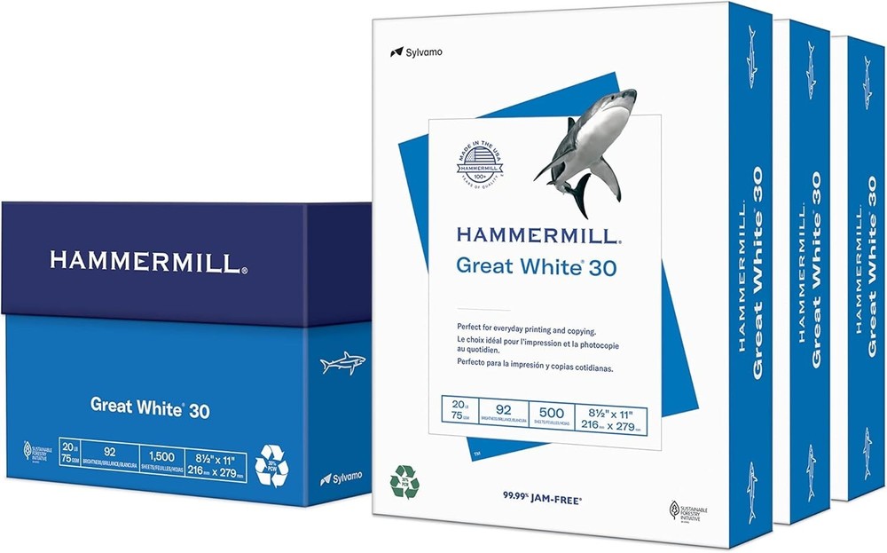 Eco-Friendly Copier Paper - 1500 Sheets, 92 Brightness