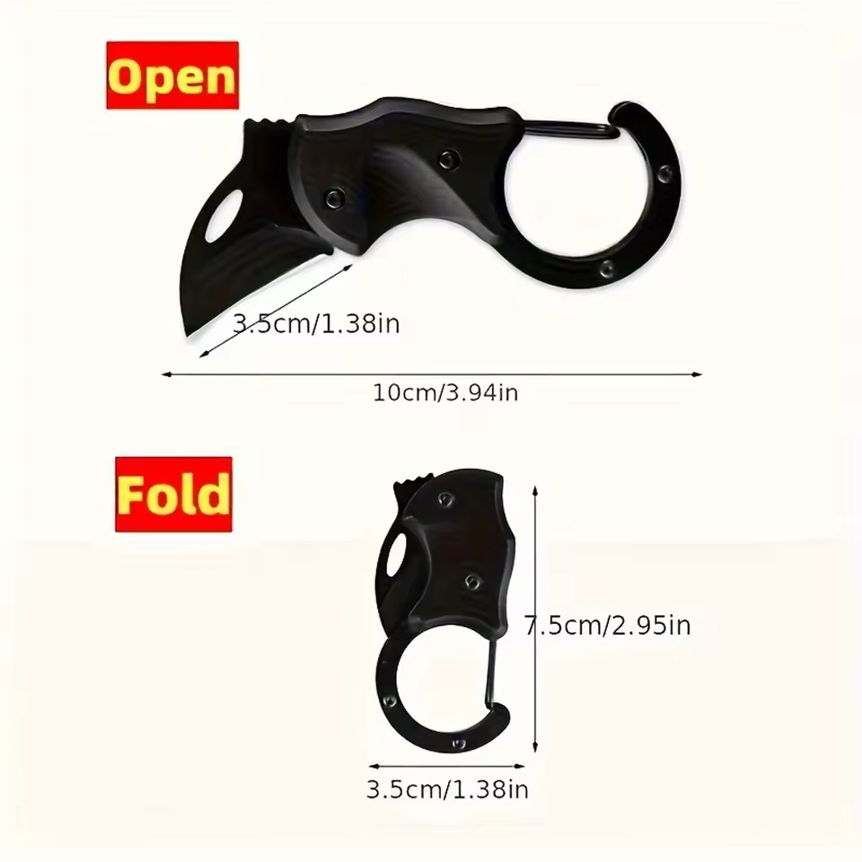 2 pcs Mini Folding Keychain Knife High Hardness Iron EDC Multi Tool Camping Hook
