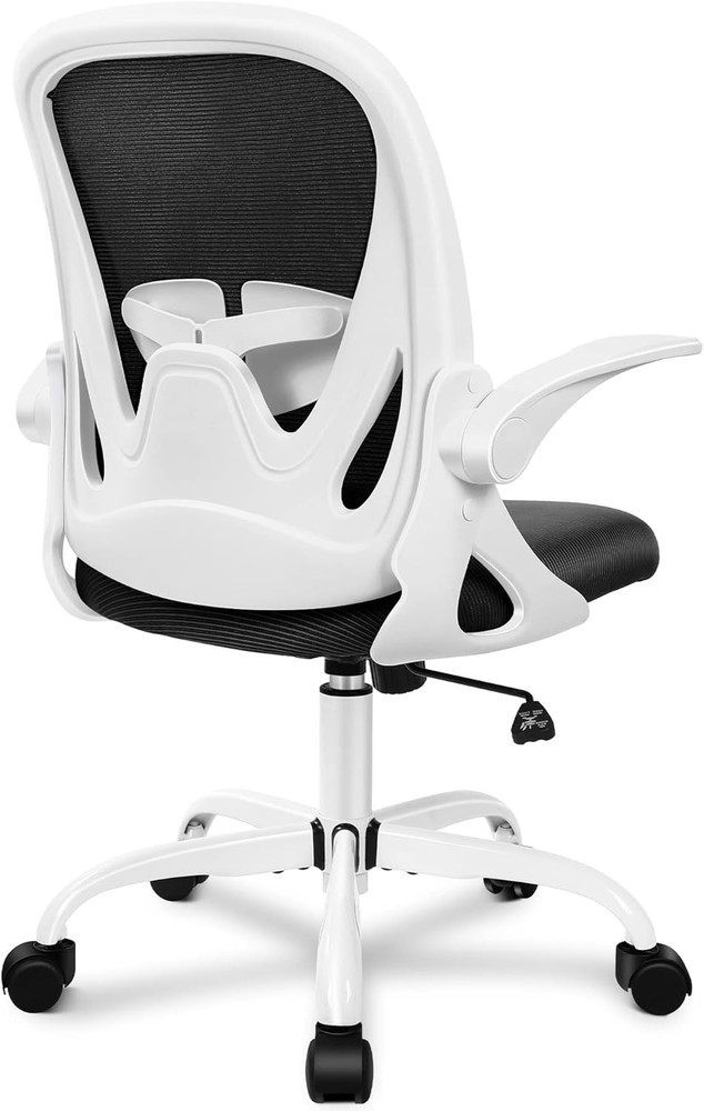 Elite Ergonomic Computer Chair - Adjustable Lumbar Support, Swivel Base, White