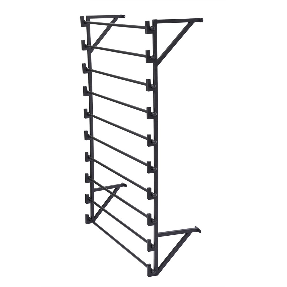 10-Layer Wall Mounted Display Rack, Wall Wrapping Paper Ribbon Organizer Black