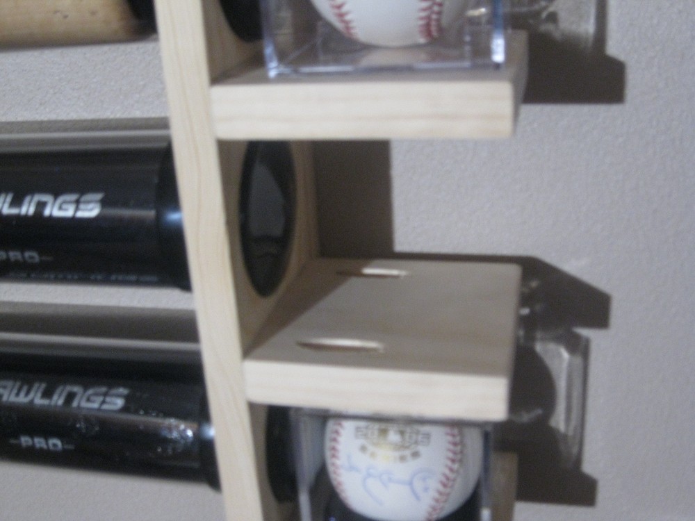 3 Bat - Wood Baseball Bat Display Wall Rack - Wall Mount ( SEE DESCRIPTION )