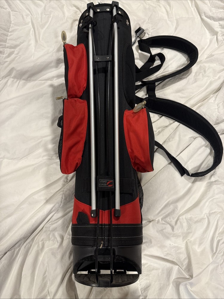 Hunter Phantom Stand Golf Bag – Lightweight Carry Bag – Red/Black – Dual Strap