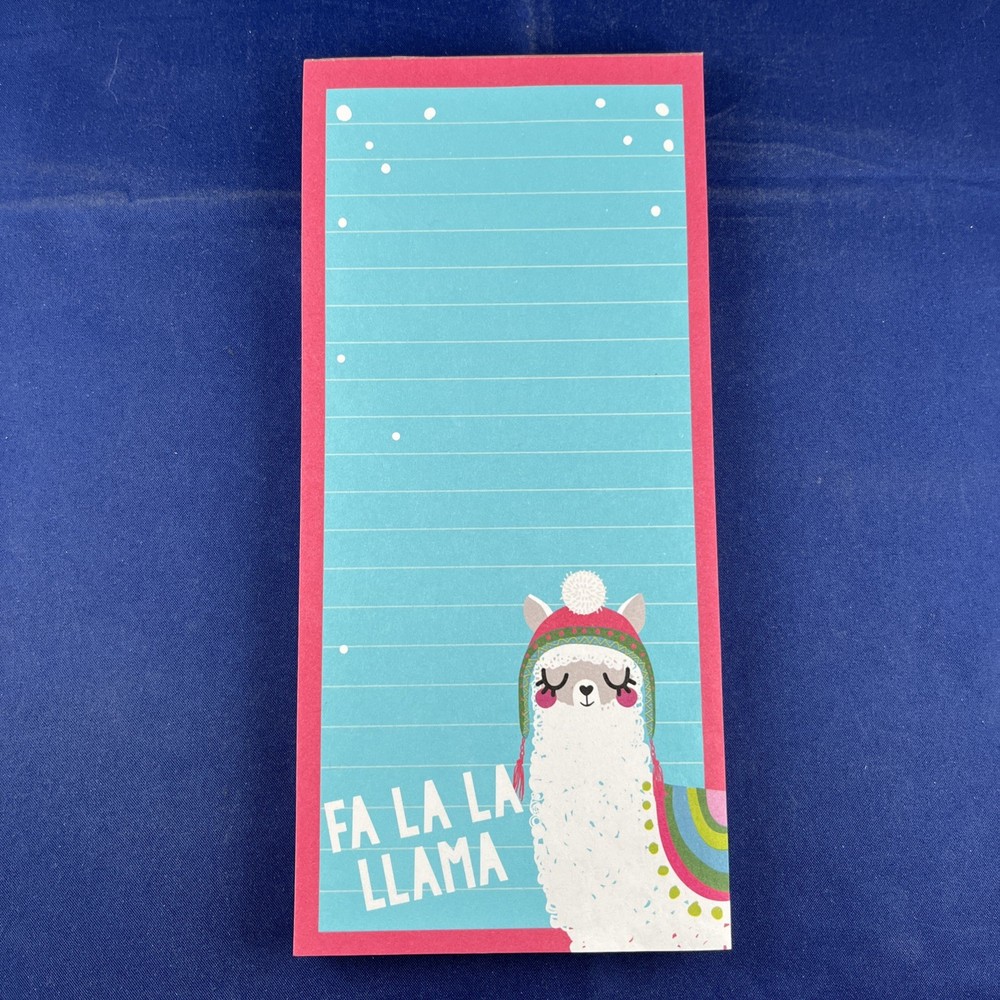 Fa La La Llama Magnetic Fridge Notepad ~ 75 Pages Open Package