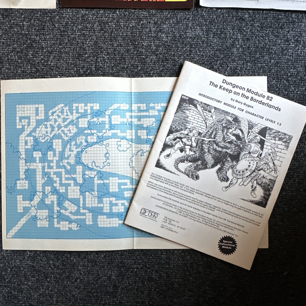 Dungeons and Dragons D&D Basic Set BOXED Including Original Dice Vintage TSR 🟡