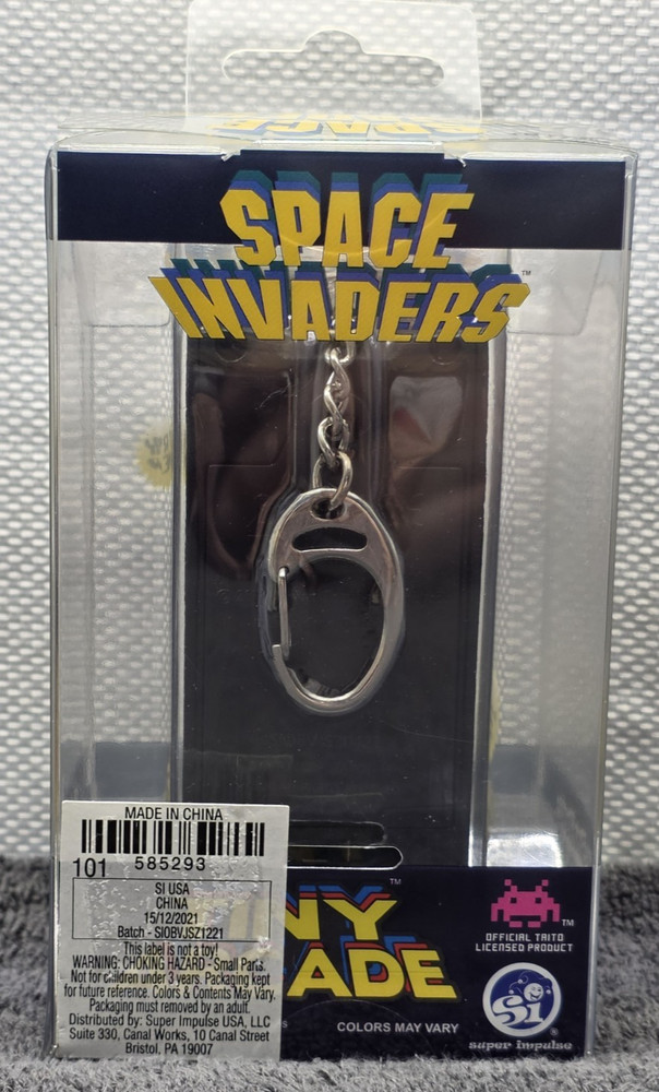 Super Impulse Tiny Arcade Space Invaders Key Chain Fully Functional Arcade Game