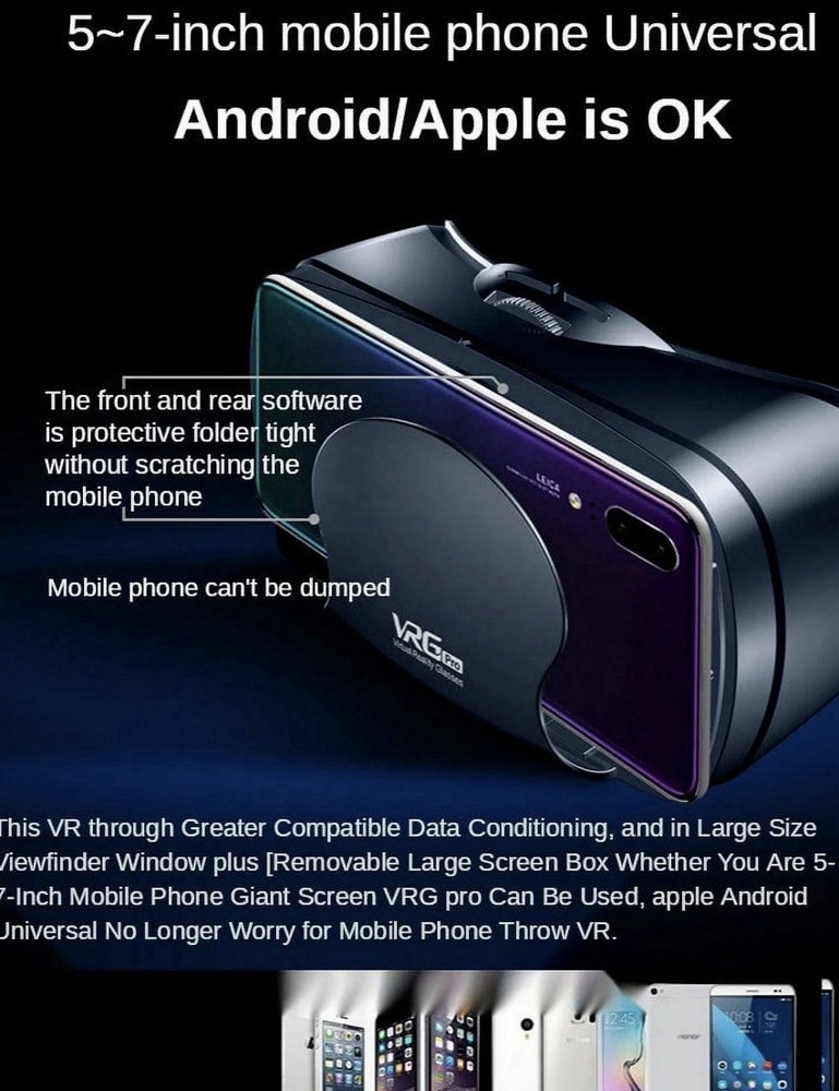 VR Headset with Controller Adjustable 3D VR Glasses Virtual Reality Headset