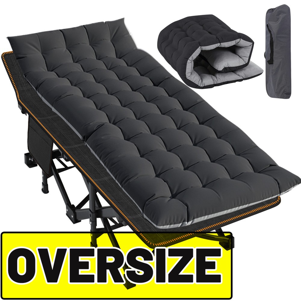 H&ZT XXL Portable Folding Camping Cot,Oversize 32n Width Sleeping Cot with Pad