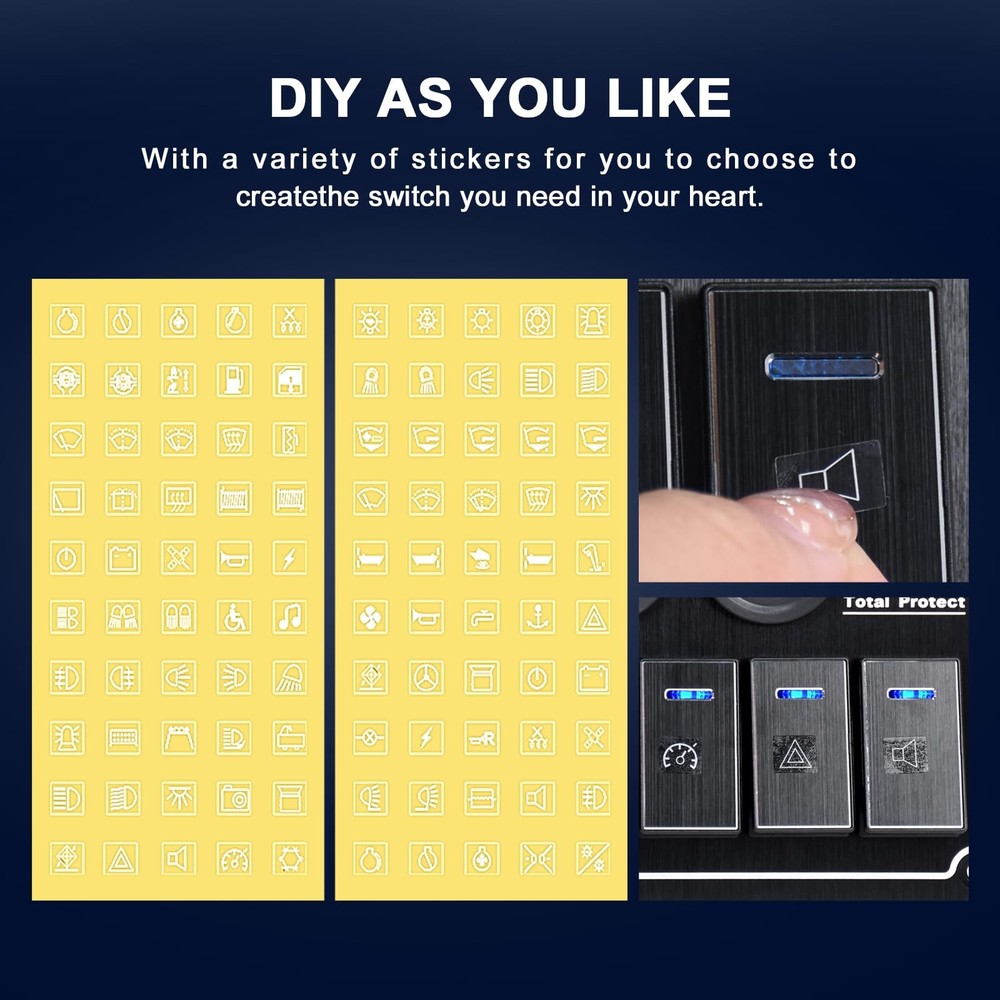 Boat Rocker Switch Panel,Waterproof 6 Gang Toggle Switch Panel with Dual USB ...