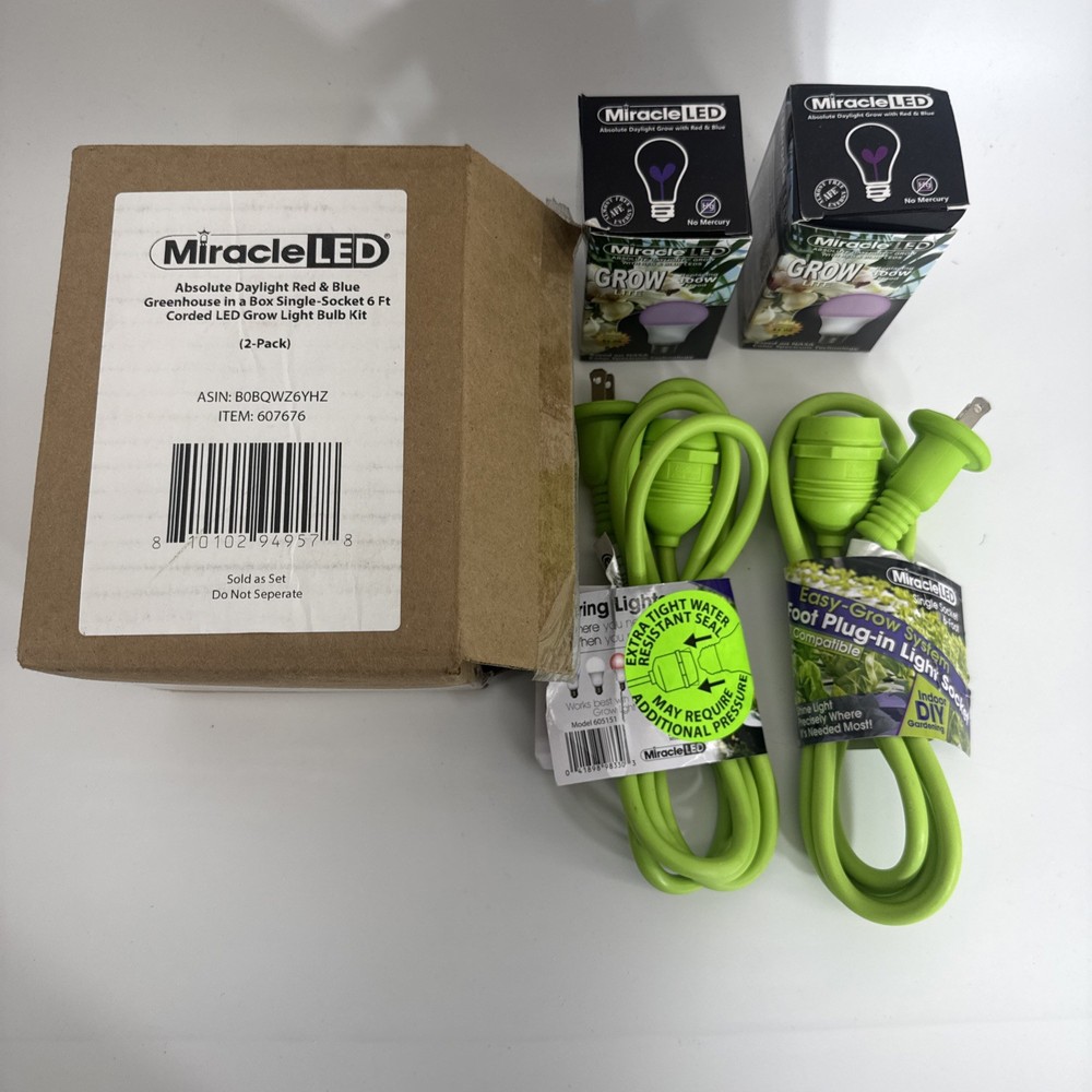 Miracle LED Indoor Greenhouse Two Socket Lighting Kit Red & Blue Spec M52B
