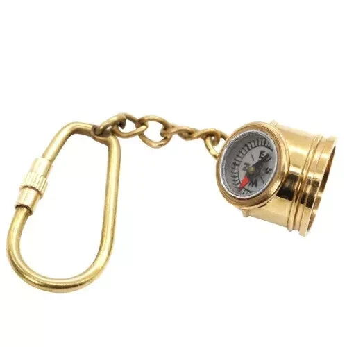 Compass Keychain Nautical Navigational Helmet Shaped Maritime Brass Accessory