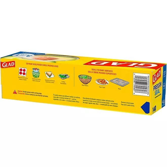 Glad Press'n Seal Plastic Wrap, 140 sq. ft. per Roll (2 Rolls Total)