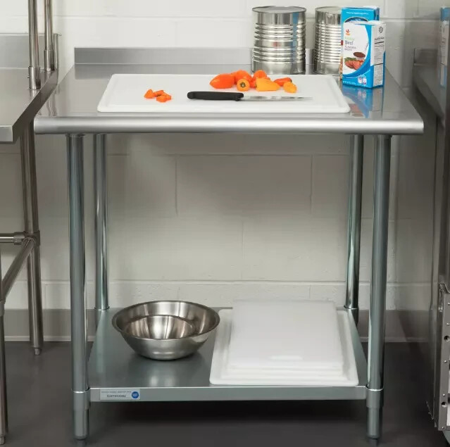 30" x 36" Stainless Steel Work Prep Table Undershelf Restaurant Backsplash NSF