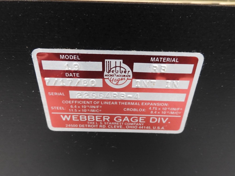Starrett Webber - model 19-RB - 22" Standard Reference Bar w/ case - PJ3