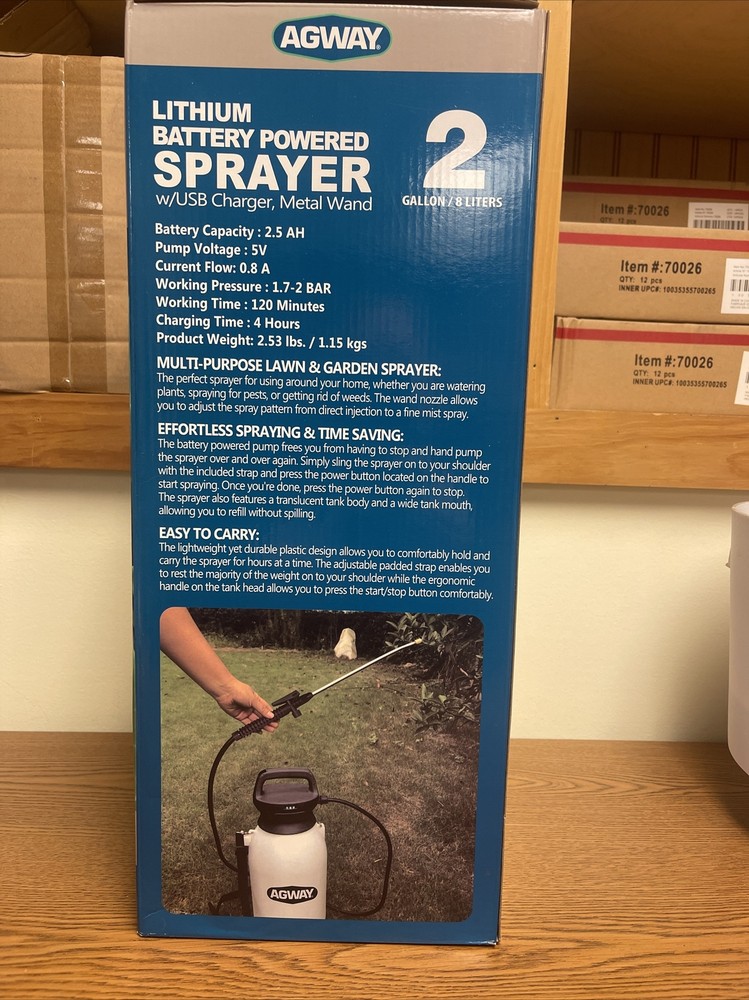 Agway 2 Gallon Lithium Battery Powered Sprayer MFG by Centurion