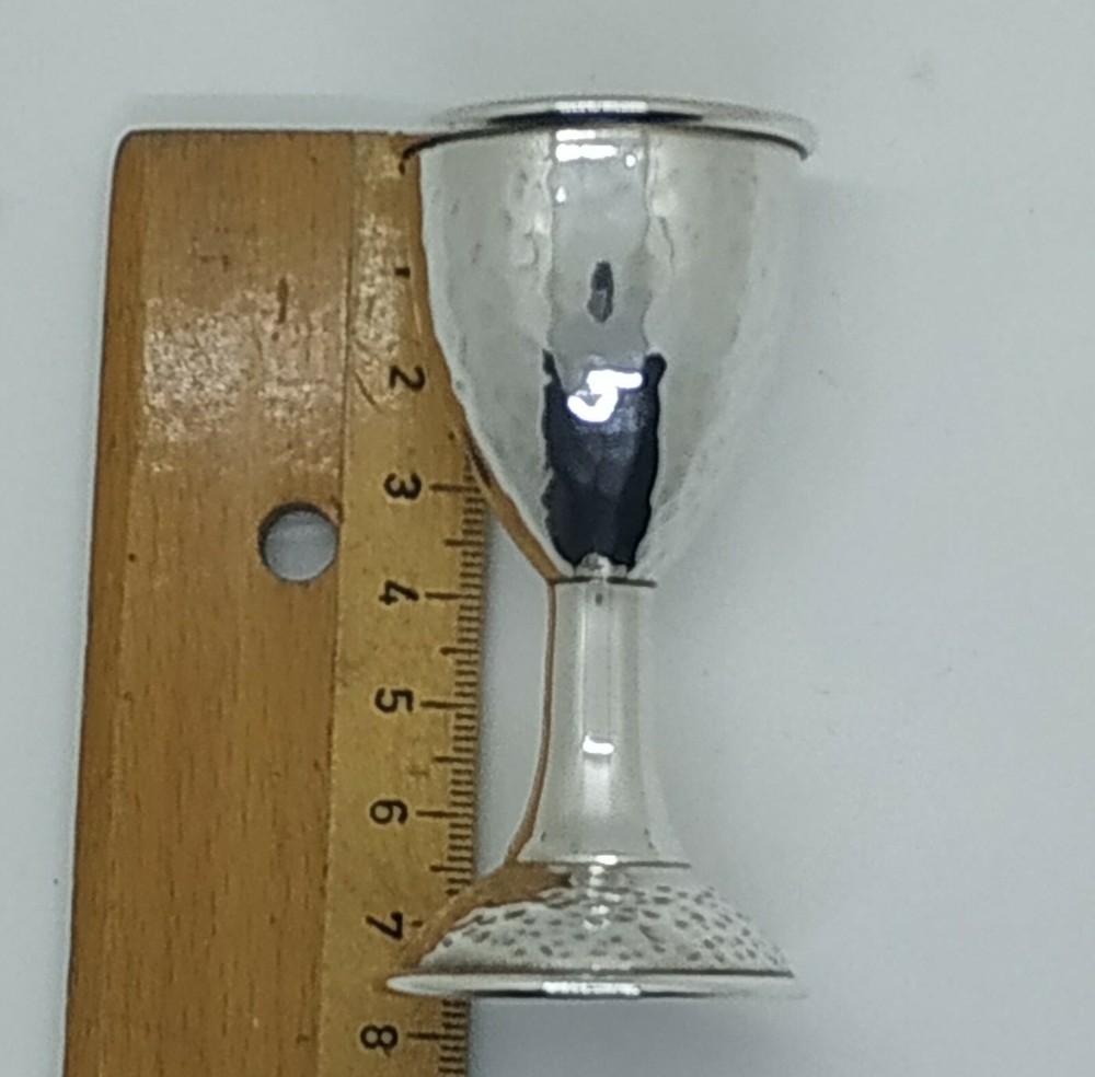 Sterling Silver Small Wine Cup Hammered handmade contemporary design