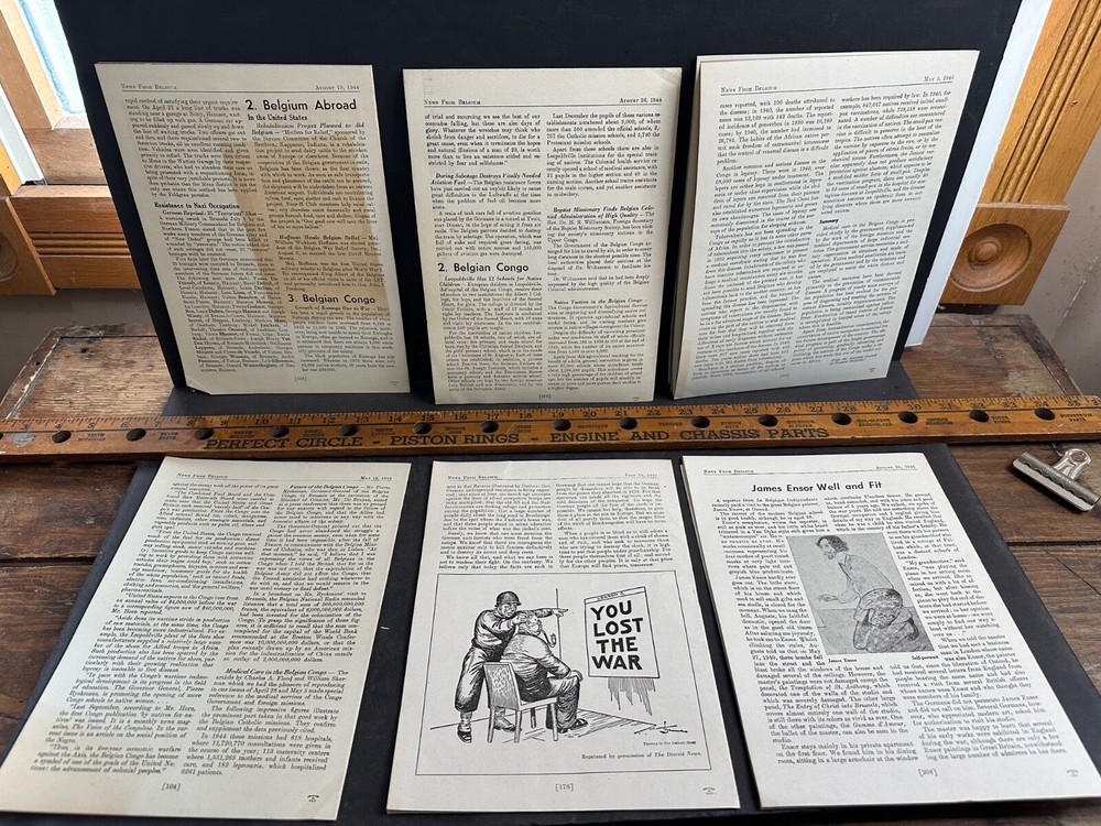 6 Issues WW2 NEWS FROM BELGIUM, Antwerp V-Bomb Map, 1944-45