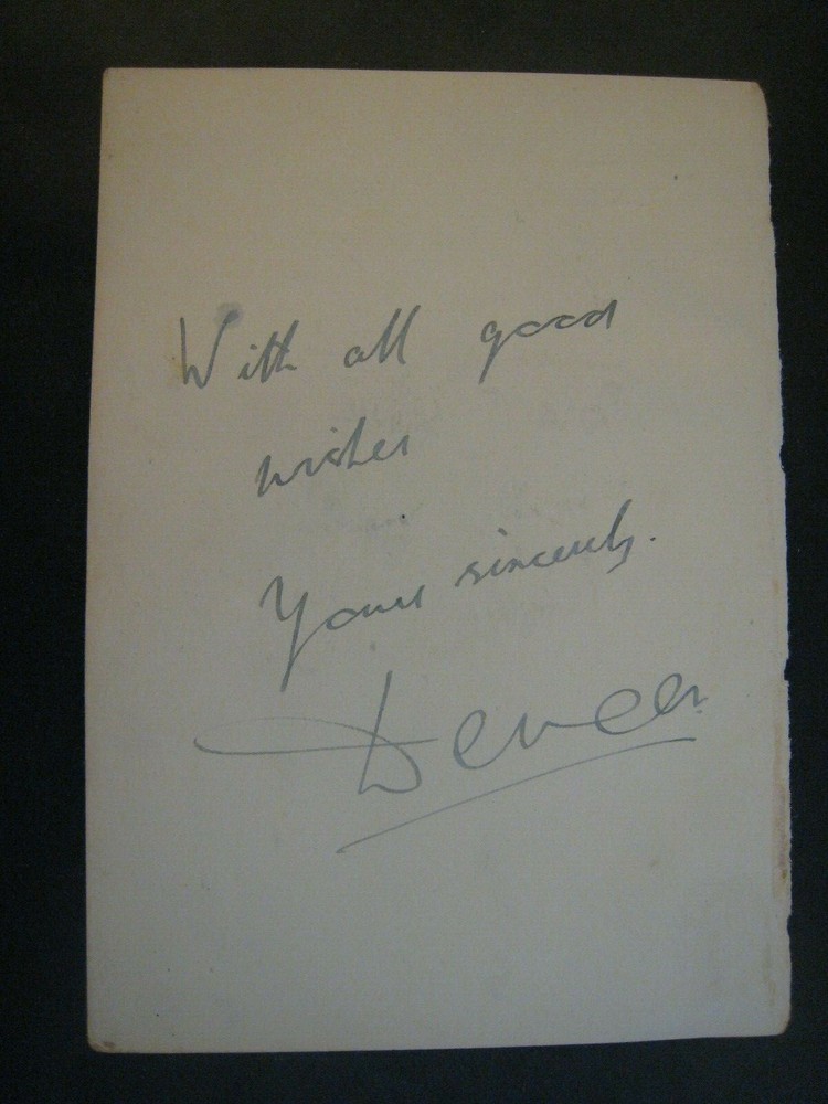Original MAGICIAN AUTOGRAPH Signed ' Devil Deveen ' Houdini Contemporary