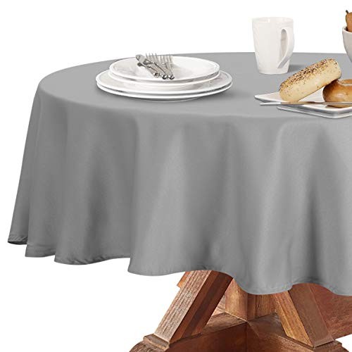 210GSM Round Table Cloth, Water Resistance Microfiber 90" (Round) Silver