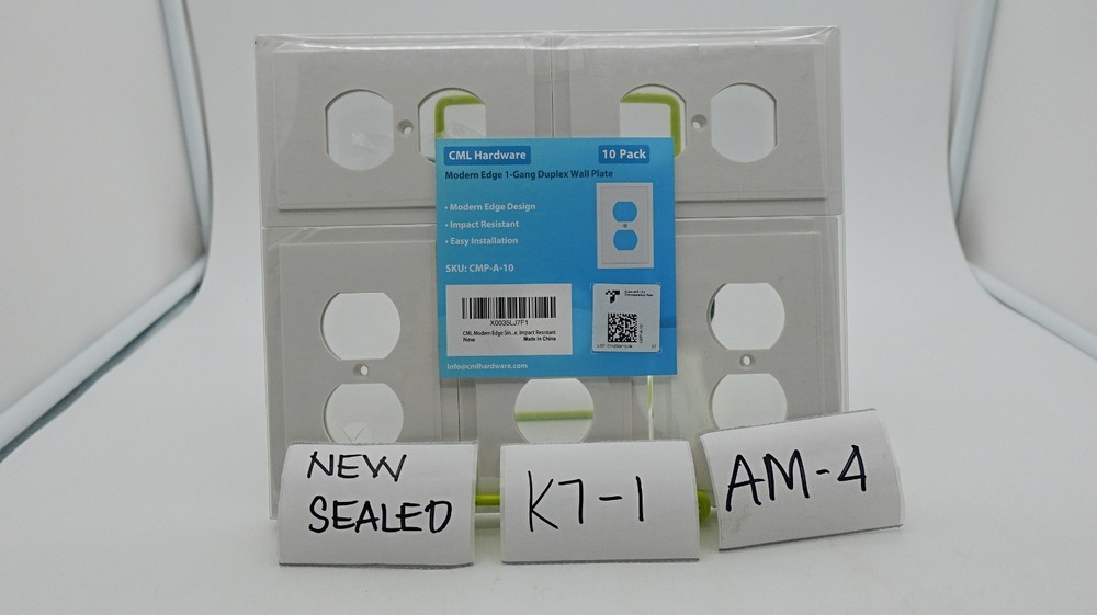 10-Pack CML Modern Edge Framed Single Duplex Impact Resistant Switch Wall Plate