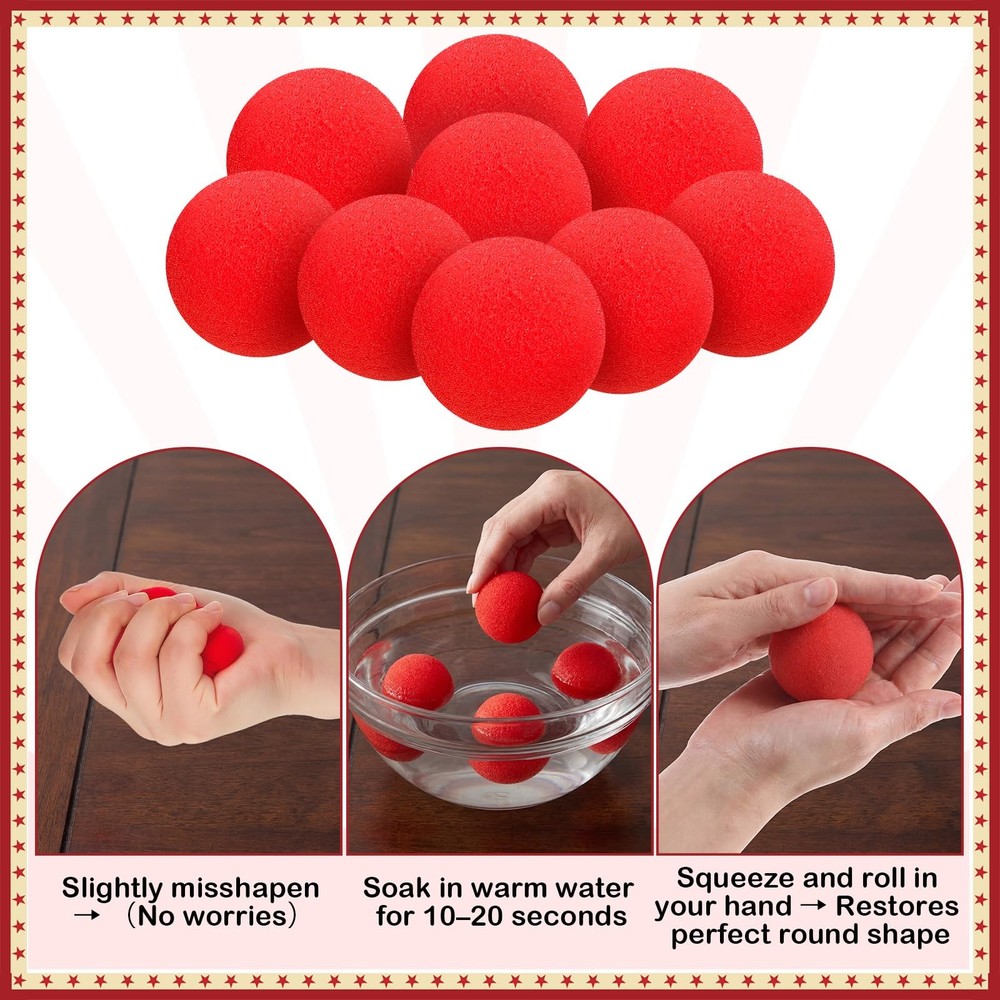 Skylety 20 Pieces Red Sponge Balls Soft Magic Combo 1.4 Inch