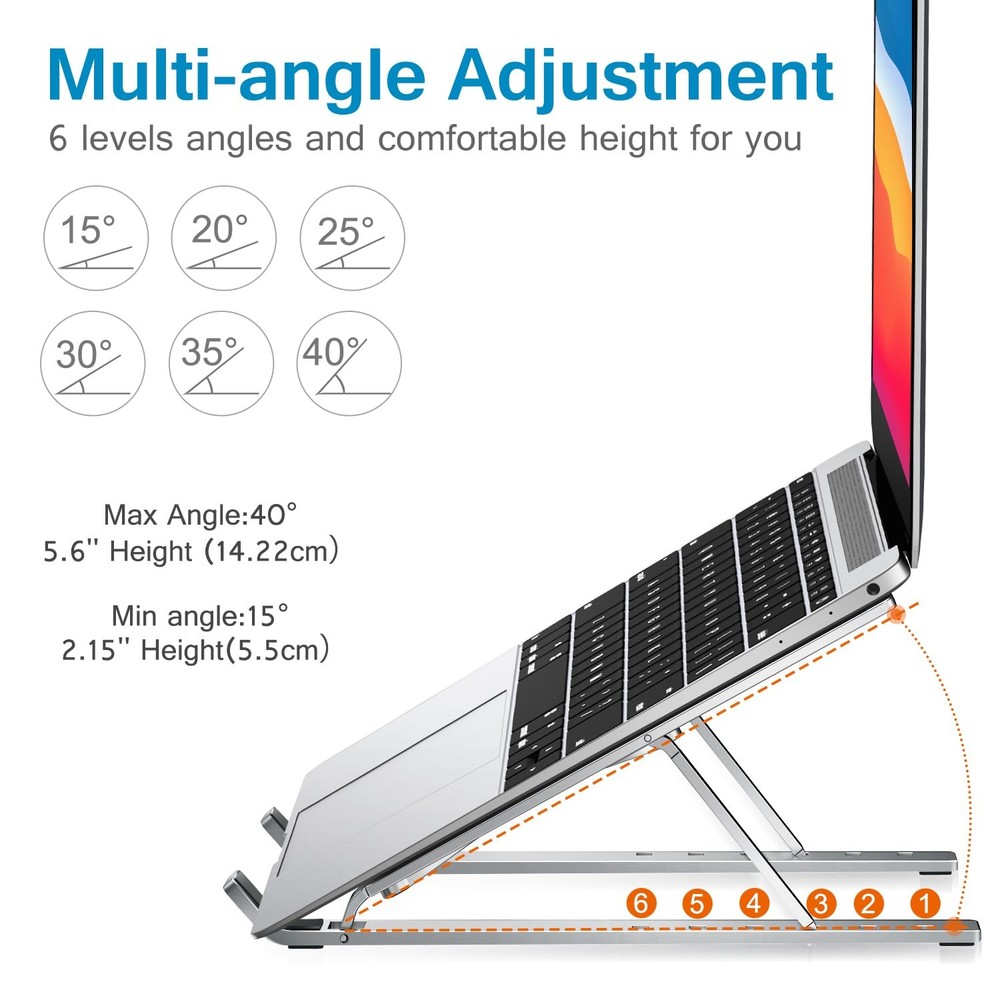 ivoler Laptop Stand, Holder Riser Computer Tablet 6 A-Silver