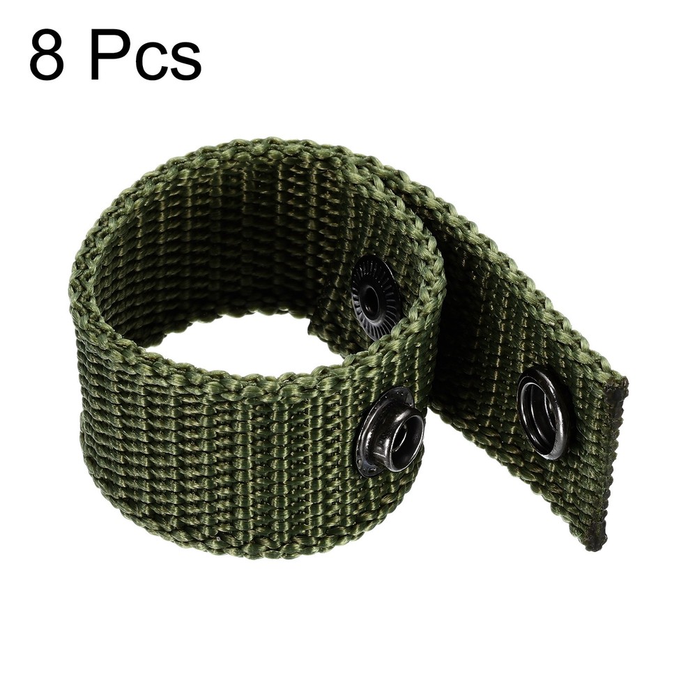 Duty Belt, 8Pcs - Belt Keeper with Double Snaps, Fabric Belt Loop (Army Green)