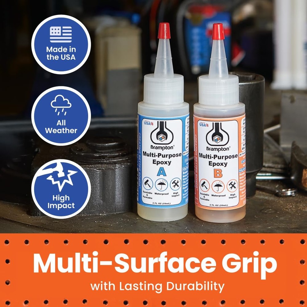 Brampton Multi-Purpose Epoxy, Quick 30-Minute Set, Waterproof 2-Part Epoxy Gl...