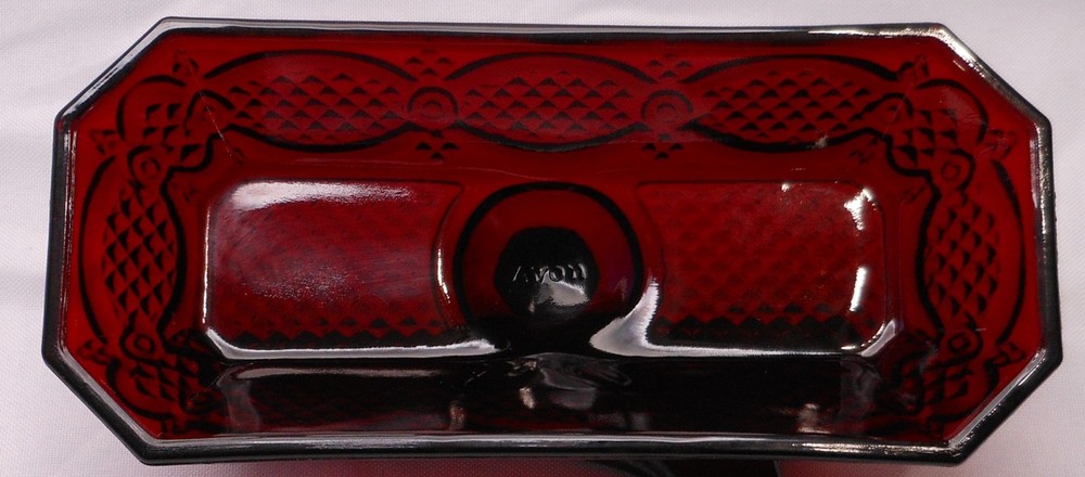 Avon Ruby Red 1876 Cape Cod Covered Butter Dish LID ONLY 6.25" Long Very Good