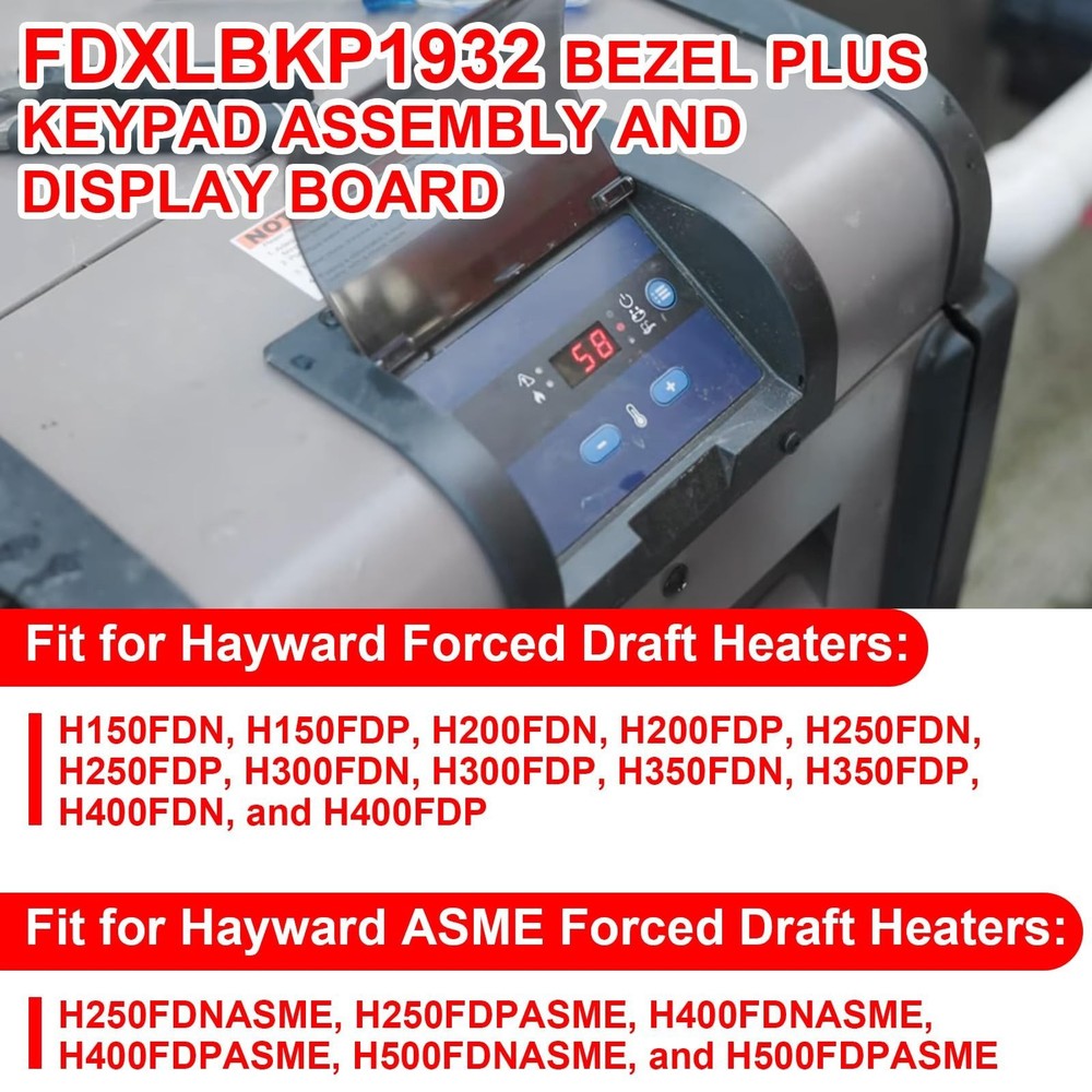 FDXLBKP1932 Bezel Plus Keypad Assembly and Display Board For Hayward Universal