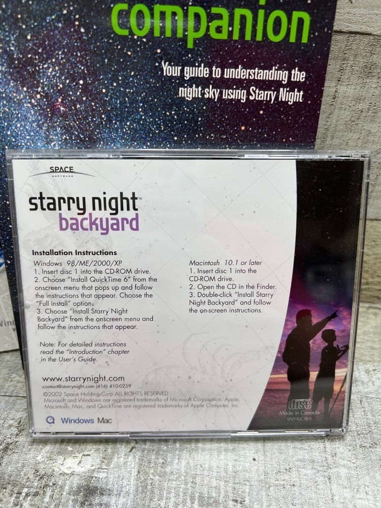 Starry Night Backyard 4.X Astronomy Software Windows Mac Version 4.X