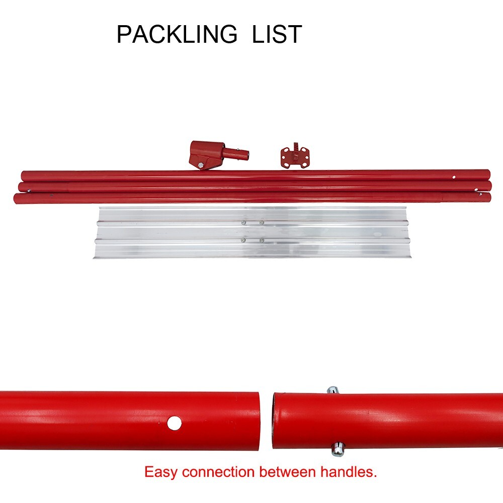 47"x7.8" Square Bull Float Concrete Cement Surface Smooth 17ft Pole Adjust Angle